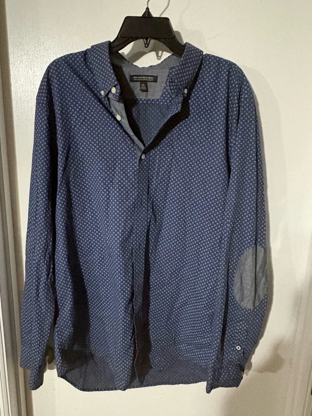 Banana Republic Navy Printed Soft Wash Tailored Slim Fit